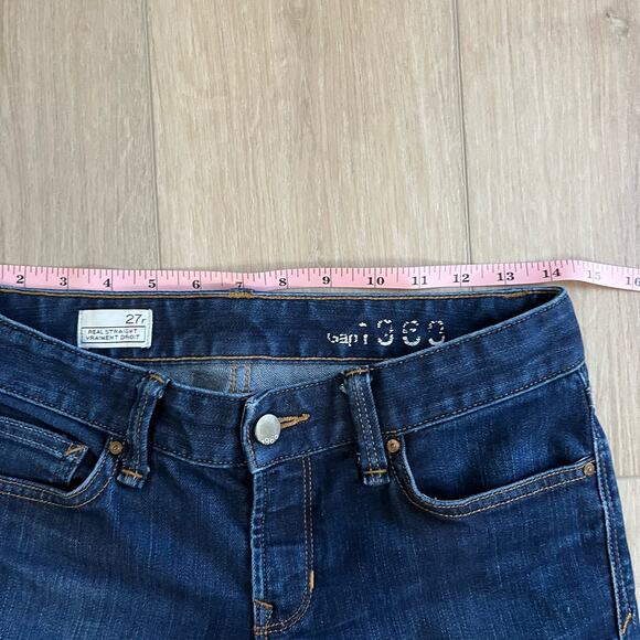 Gap Women’s Real Straight Dark Wash Jean Size 27 - Picture 9 of 11